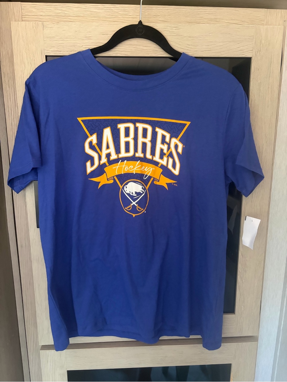 NHL Sabres Royal Blue Tee with Yellow Graphic